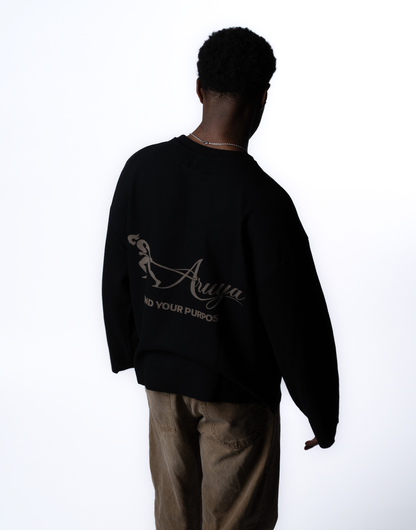 BLACK U LINE LONG SLEEVE
