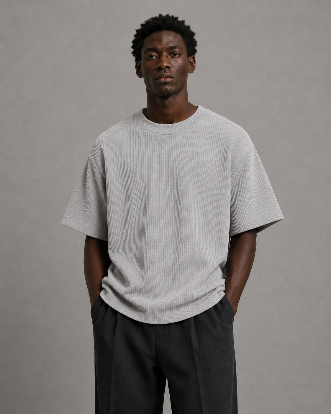 LOFI LINED TEE GRAY