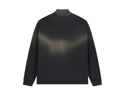 Sun Fade Raw Edge Quarter-Zip Sweatshirt