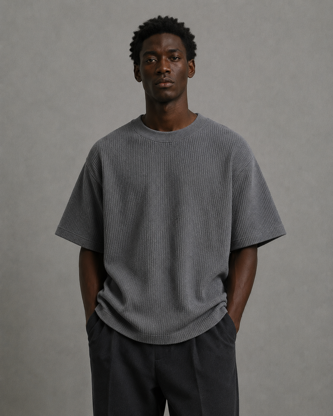 LOFI LINED TEE CHARCOAL