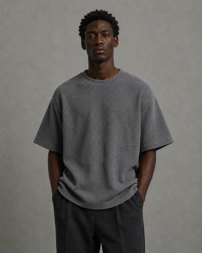 LOFI LINED TEE CHARCOAL
