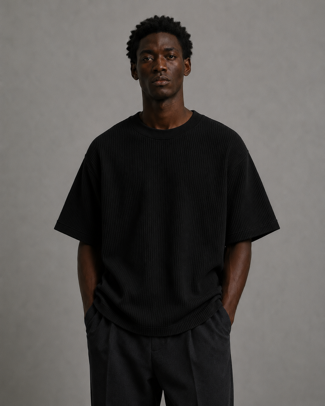 LOFI LINED TEE BLACK
