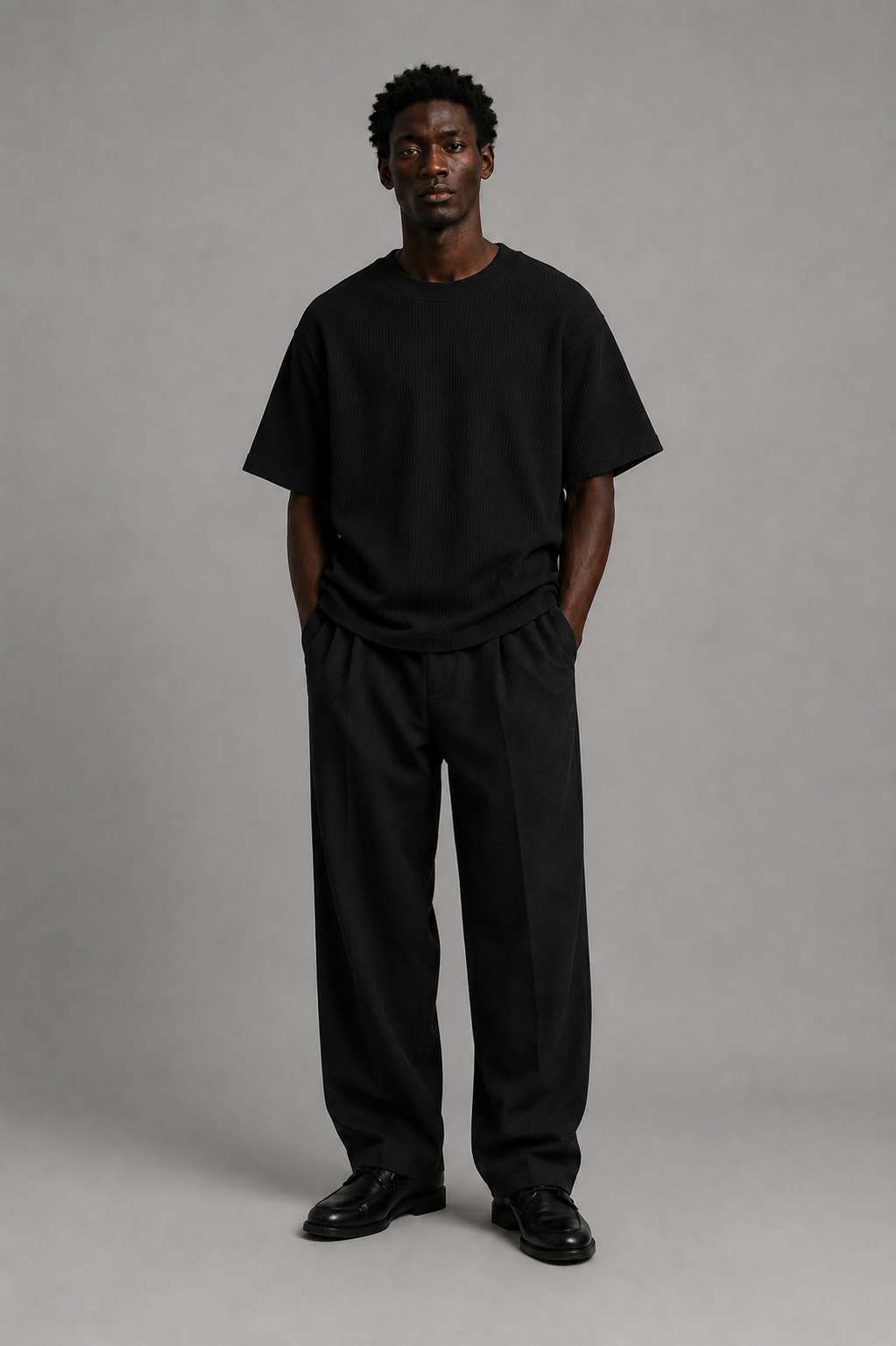 LOFI LINED TEE BLACK